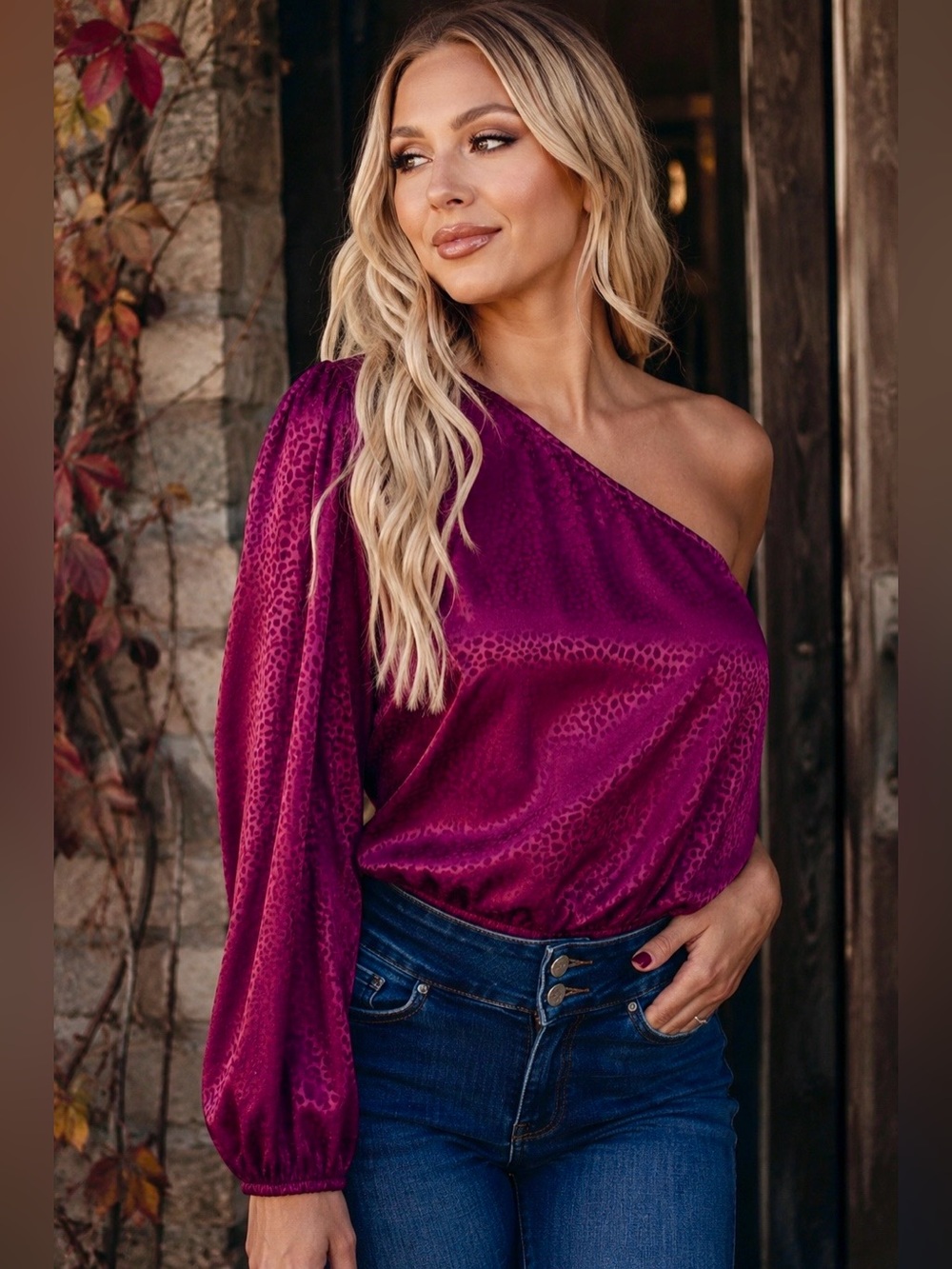 One Shoulder Satin Bodysuit